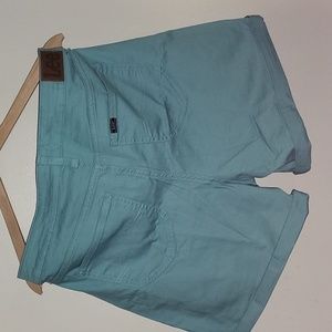 LEE MIDRISE SHORT SZ 16 REGULAR FIT TURQUOISE LAKE BLUE GREEN ROLL CUFF